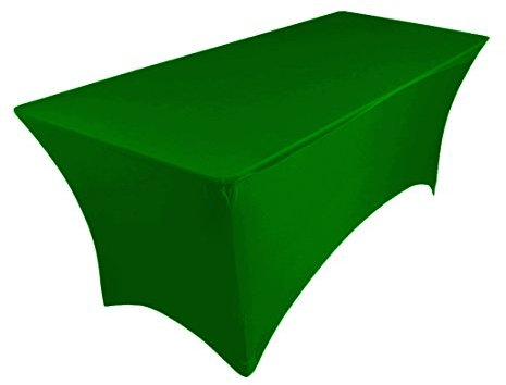pod linen spandex stretch cover tablecloth for 6ft foot table 183x75x75cm (green)