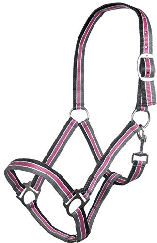 HKM SPORTS EQUIPMENT Halfter -Genf-, schwarz/pink/grau, Pony