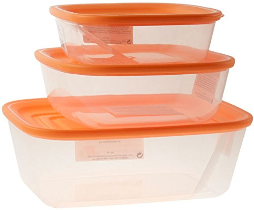 Forme Casa Guzzini Tris Contenitori Ermetici Arancio 570 cc, 740 cc, 1400 cc