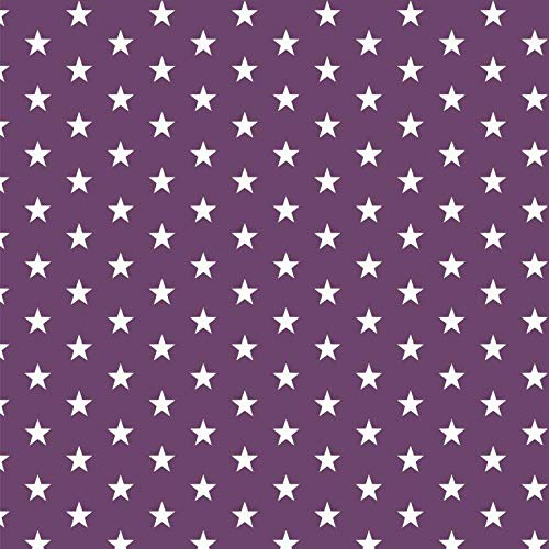 babrause® Baumwollstoff Sternchen Violett Webware Meterware Popeline OEKOTEX 150cm breit - Ab 0,5 Meter