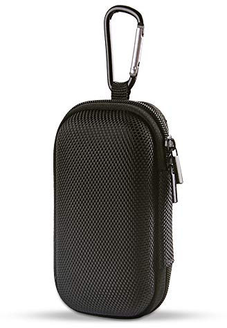 Portable Hard EVA Case, Hootek Protective Hard Shell Travel Carrying Case Bag with Dual Zipper and Metal Carabiner for MP3 Players, USB Cable, Earphones, Memory Cards, U Disk, Lens Filter, Keys, Coins