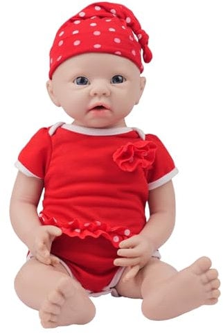 IVITA Full Body Silicone Reborn Baby Doll Newborn Baby Doll Open Mouth Handmade Blue Eyes Soft Baby Doll Girl (WG1519-19 inch-3791g-Girl)
