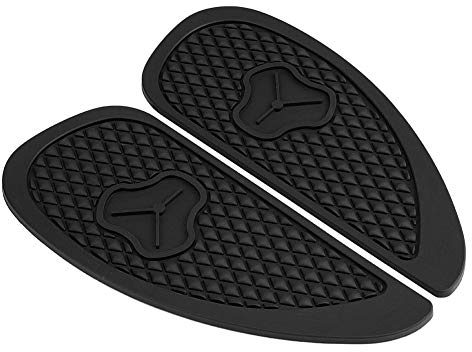 KSTE 2ST Anti-Rutsch-Traction Pad Gas Fuel Tank-Aufkleber-Schutz for Retro-Motorrad (Schwarz)