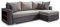 Ecksofa Lord mit Regal und Schlaffunktion - Sofa mit Bettkasten, Schlafsofa, Polsterecke, Couch L-Form, Couchgarnitur, Sofagarnitur (Grau + Grau (Dolaro 04 + Berlin 01), Ecksofa Rechts)
