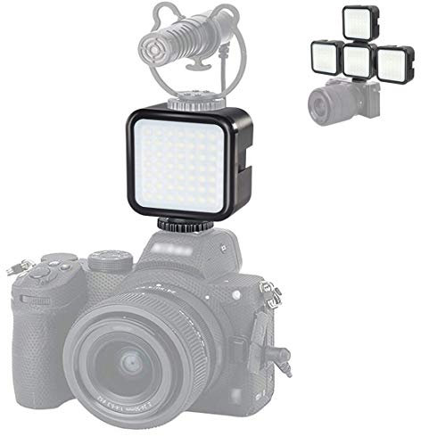 LED-Videoleuchte mit 3 Kaltschuhen, PULUZ Fotografie-Licht auf Kamera, Videolicht, 64 LEDs, 5 W, dimmbar, Video-Spleiß-Fülllicht mit 1/4-Zoll-Gewinde für Canon, für Nikon, für Sony- und andere