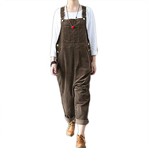 Each women Salopette da Donna in Velluto a Coste Autunno Inverno Salopette con Bretelle Regolabili Salopette in Velluto a Coste di Cotone