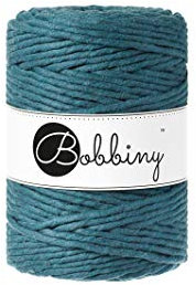 Bobbiny Makramee-Schnur, XXL, 5 mm, einlagig, Pfauenblau, 100 m