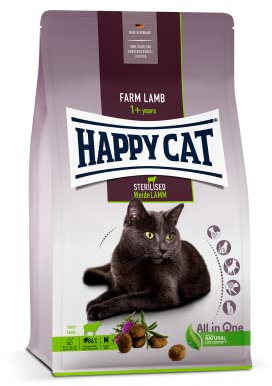 Happy Cat 70583 - Sterilised Adult Weide Lamm - Katzen-Trockenfutter für sterilisierte Katzen und Kater - 300 g Inhalt
