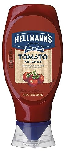 Hellmann's Squeeze Bottle Tomato Ketchup Condiment made with real tomatoes perfect on a burger 430 ml