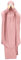 Frauen Jilbab Kleid Muslim Langarm Maxi Gebetsrobe Einfarbig Lose Vollständige Bedeckung Khimar mit Rock für 2-TLG Outfit für Außenbereich Rosa One Size