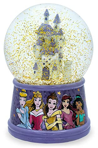 Silver Buffalo Disney Princess Castle Schneekugel mit Cinderella, Aurora, Belle, Arielle und Jasmin, 100 ml