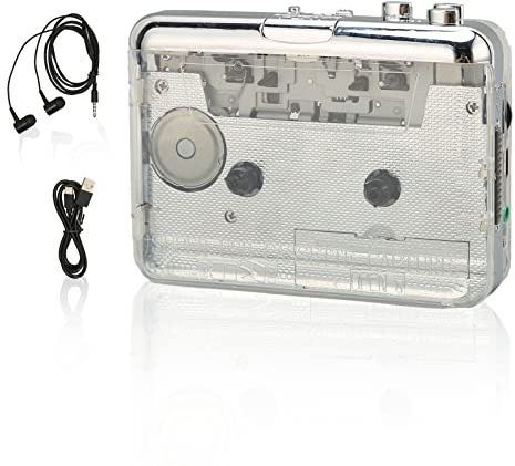 Portable Cassette Player with Headphone, Cassette Tape to MP3 Converter, Walkman Cassette Tape Player, Cassette Recorder FM Radio Stereo with Speaker, Audio Music Cassette Converter