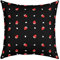 Erdbeer Dekor Kissenbezug 55 x 55 cm für Zuhause Bett Sofa Couch Büro Kawaii Überwurf Kissenbezug Roter Erdbeer Kissenbezug Niedliches Obst Thema Süße Erdbeere Dekorativer Kissenbezug Schwarz Rot