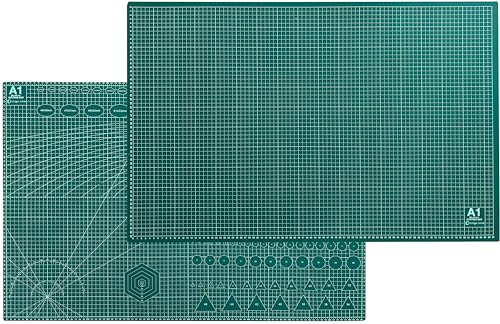 Tabla de Corte A1 Doble Cara, Base de Corte Autocicatricante, Alfombrilla de Corte para Patchwork, Ideal para Costura y Manualidades (90x60cm) Verde