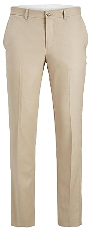 JACK & JONES Men's Jprsolaris Trouser Noos Suit Pants, White Pepper/fit: Super Slim fit, 38