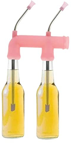 Portable Beer Funnel Beer Bong Snorkel Beer Bong Beer Chugger Food Grade Beer Bottle Funnel for House Parties Entertainment Drinking Game Parties (Pink)