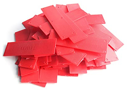 Lokatall Distanziatori per vetri per finestre, distanziali per guarnizioni in vetro piatto, guarnizioni per finestre in alluminio, imballatori per pavimenti di livellamento, 100 × 26 mm (rosso 1 mm)