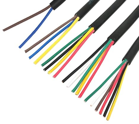 1/5/10 Meter 28 AWG Kabel RVV 2/3/4/5/6/8/10/12 Adern Steuersignalkabel Kupferdraht Schwarz ummantelter isolierter PVC-Elektrodraht (Size : 10 Meters, Color : 4Cores 28 AWG)