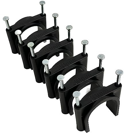 TR Cable® Pack of 50 Round Black Cable Clips with Strong Nails - Durable & Versatile - Ideal for Indoor/Outdoor Cable Management, 35mm