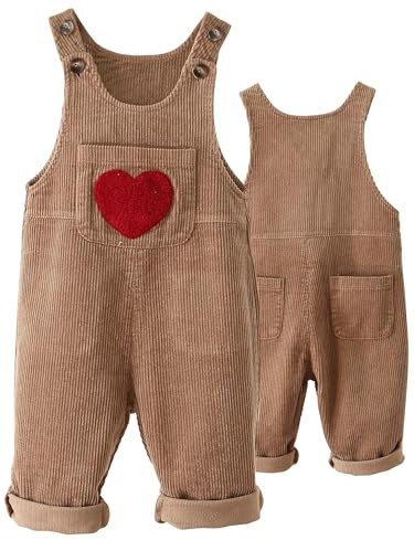 Happy Cherry Baby Latzhosen Jungen Mädchen Cord-Latzhose Kleinkind Verstellbarem Hosenträger Latzhose Kordsamt Neugeborenen Ärmellose Einteilig Strampler Overall 70-120