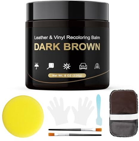 SEISSO 200ml Lederfarbe Braun Lederreparatur Creme, Leder Reparatur Set, Lederpflege für Ledercouch, Leder Restaurator, Kunstleder reparaturset für Autositze Sofa Lederjacke Verschleiß Reparatur