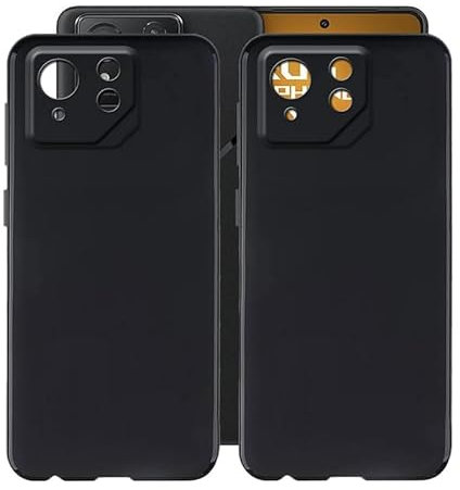 HGJTFANY Coque pour ASUS ROG Phone 8 Pro (6.78), 2 pièces Noir Souple Silicone Ultra Mince Case, Antichoc Anti-Rayures TPU Bumper Housse Etui pour ASUS ROG Phone 8 Pro - Noir