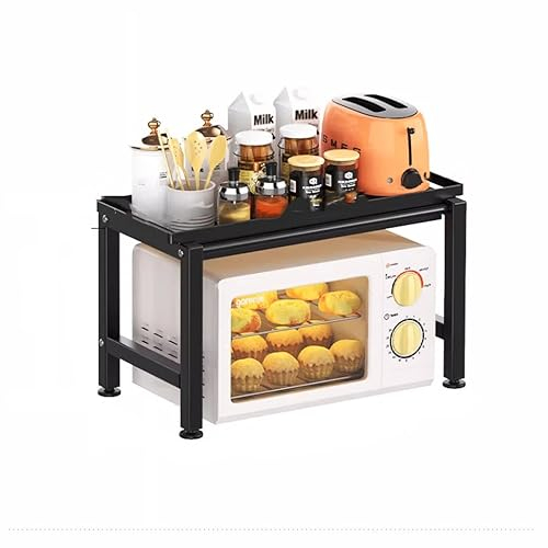 Mikrowellen-Ofenregal, Küchenregal, Mikrowellenständer, Arbeitsplatten-Organizer mit abnehmbarem Tablett, abnehmbares Multifunktions-Mikrowellenregal, für die Aufbewahrung in der Küche zu Hause und im
