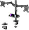 FORGING MOUNT - Supporto doppio per monitor con ripiano portaoggetti per 2 monitor da 13-27, altezza regolabile, girevole, inclinabile, rotante, con VESA 75/100 mm