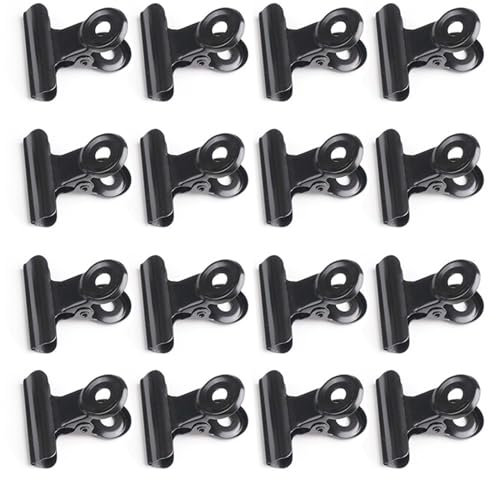 Raccoglitore in Metallo Clip,100 Pezzi Fermacarte Metallo 22mm, Bulldog Clips di Carta Nero