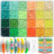 Liangding Perline per Braccialetti, 2500 Pezzi 24 colori Perline Piatte di Argilla Polimerica Piatte Rotonde, Kit Braccialetti per Collana, Orecchini, Fai da Te