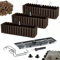 DIKEL Fioriera Set 3 X 58x18x16,5 cm da balcone con sistema di irrigazione e tappi di drenaggio | Vaso per giardino moderno, protegge le radici e previene il ristagno d'acqua | Marrone