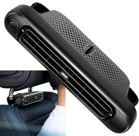 Ventilador de refrigeración para asiento de coche,Ventilador de refrigeración para asiento trasero | Ventiladores para reposacabezas traseros de vehículos de 3 velocidades,Ventilador ajustable para as