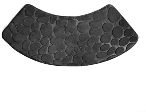 LVYXON Corner Shower Mat, 30x60x100cm Soft and Absorbent Curved Shower Mat, Washable Sector Bath Mat for Bathroom Floor, Non Slip Bottom(black)