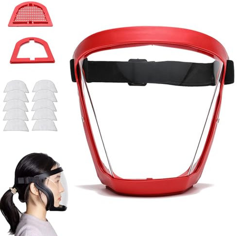 HNTKGME Visiera Protettiva Completa Anti-Appannamento, Maschera Di Sicurezza Per La Molatura, Visiera Per Il Taglio (F,10 filters)