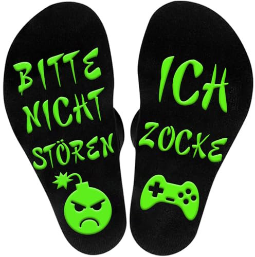BOYATONG Gaming Socken mit Spruch Bitte Nicht Stören Ich Zocke, Zocken Geschenke für Männer, Lustige Socken Geschenke Geburtstag