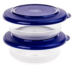 Generisch TW Tafelperle Schüssel 2x 275 ml transparent Blau Servierschüssel Salatschüssel