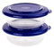 Generisch TW Tafelperle Schüssel 2x 275 ml transparent Blau Servierschüssel Salatschüssel