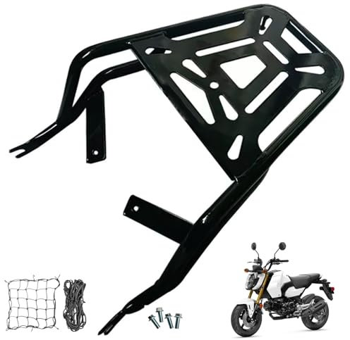DFFMQSJ Porte-bagages arrière de moto compatible avec Honda Monkey 125 Stona Ape 125 Cross Porte-bagages arrière Topcase en acier Support de porte-bagages Accessoires avec filets