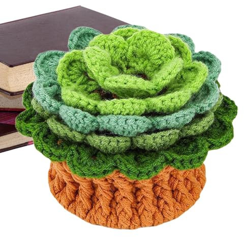Coaster Flower Pot Crochet, Handmade Drink Coasters Set, 6 Coasters in Plant Pot Crochet Kit, Beginner Crochet Set for Plant Pot Coasters, Coaster Craft for Home and Garden Decor