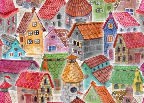 Bullglesup Puzzle für Erwachsene 1000 Teile, House mit Poster, Teile Passen Perfekt Ineinander Buchstaben Auf der Rückseite Kein Staub, Geschenk für Ältere Senioren (70 x 50cm)