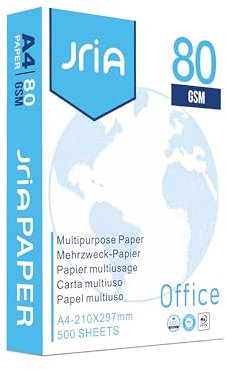JriA Kopierpapier DIN 850: 80 g, A4, 500 Blatt, extraglatt, weiß - Intensive Farben, scharfes Schriftbild