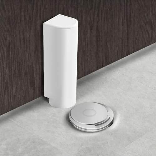 HOMOTEK Magnetischer leiser Bodentürstopper, verstellbarer Türstopper, winddicht, bodenmontiert, unsichtbarer Türschnapper, Halter mit starkem Kleber für Unterseite der Tür innerhalb von 3,8 cm hohen