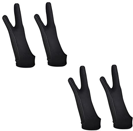 STOBOK 2pairs Digital Drawing Glove for Sketching Two-Finger Artist Glove for Graphics Drawing Tablet Prevents Hand Sweating During Sketching