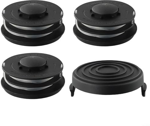 Elektro-Rasentrimmer-Spulen-Set für Einhell – 2 x 5 m Nylonfaden 1,4 mm, einfache Installation und Austausch, kompatibel mit GE-CT 4530, CG-ET 4530, RTV 400/550, inkl. 1 Kappenabdeckung + 3