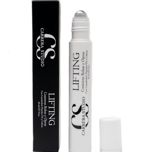 Carrera Studio Augenkontur mit intensivem Lifting-Effekt, straffend, 20 ml, reduziert Tränensäcke und Augenringe, Kälte-Roll-Effekt, 6 % Argireline + Koffein, vegan, natürlich, feuchtigkeitsspendend