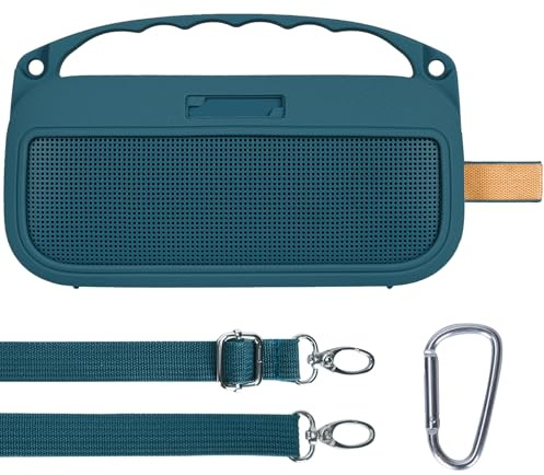 Lebakort Silikonhülle Tasche für Bose SoundLink Flex (2 Gen) Lautsprecher | Tragbarer Lautsprecher Silikonhülle mit Schultergurten, Griff und Bergschnalle