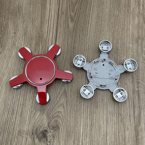 4 Pièces Cache-Moyeu pour Audi A4 A5 A6 A7 Q3 Q5 A3 S5 135 mm 0601165,Cache Moyeux,Cache de Roue Centrale,Auto Cache Moyeux Capuchons De Centre,Jante Centre D'emblème,Red