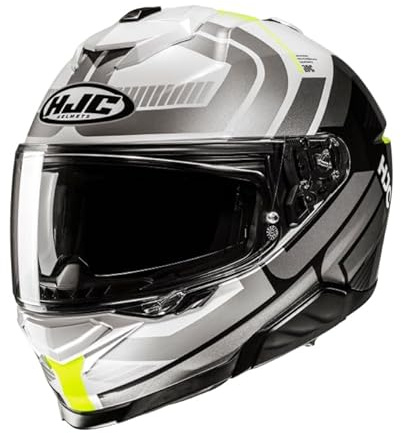 HJC I71 Viz MC3H Fluo Dual Visor Full Face Ece22.06 Rated Motorcycle Helmet (XS)