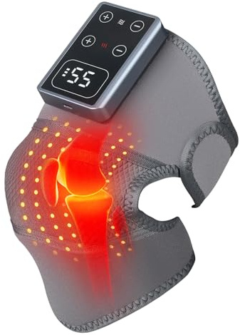 Knie Massagegerät 3 IN 1, Kniewärmer bei Arthrose mit 5000mAh Akku, 5 Heizung & 3 Massage, Kabelloses Knie Massagegerät, Knie Tens Gerät Komfort Geschenke für Frauen und Männer