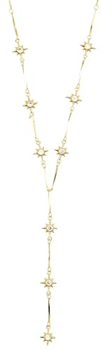 Elbella Hamburg Halskette Damen Nordstern 14K Gold vergoldet aus Edelstahl – Y-Kette Wasserfest & Verstellbar – Schmuck Geschenk für Frauen & Freundin – Stella Polaris-Kollektion